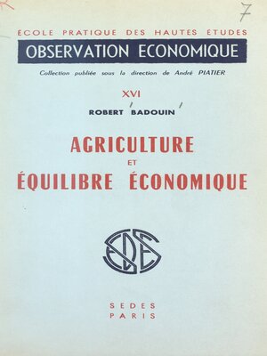 cover image of Agriculture et équilibre économique
